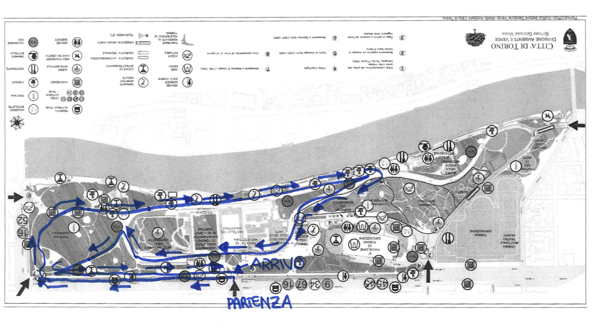 Mappa con indicazioni per la corsa del 19 ottobre