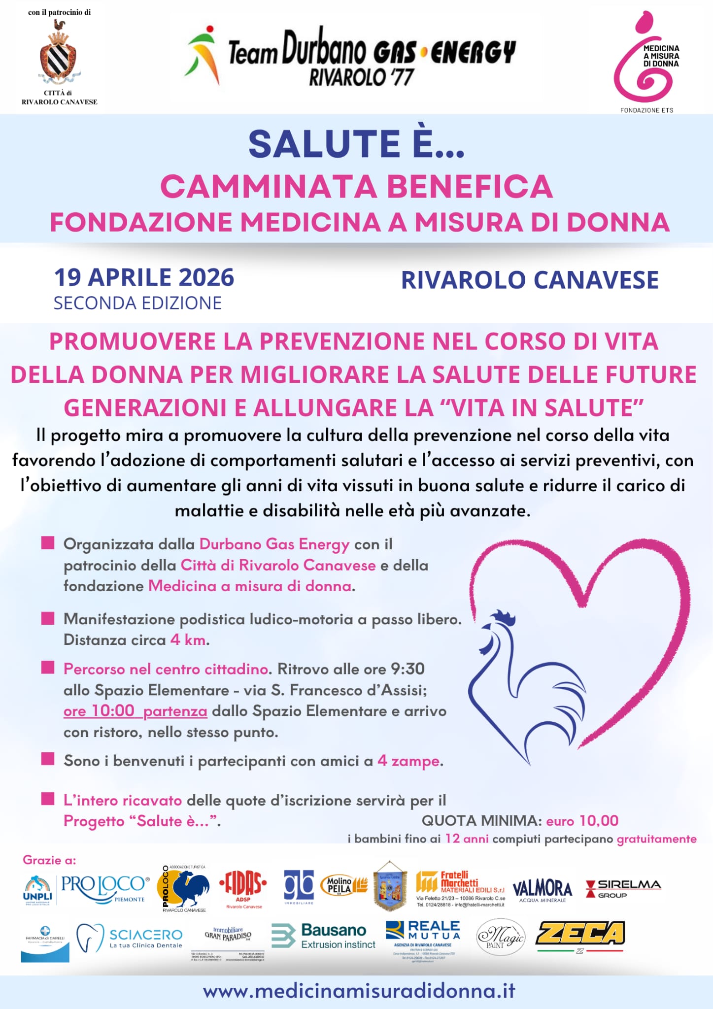Locandina evento "Salute è..." corsa benefica a Rivarolo Canavese
